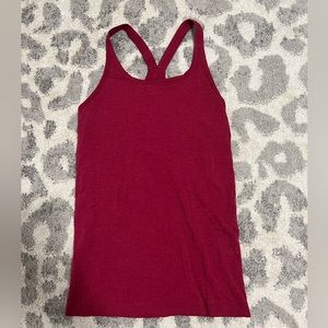 Lululemon Ebb to street tank top size 8 color Pomegranate